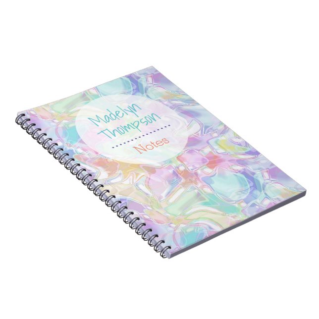 Pretty Cute Colourful Futuristic Swirls Pattern Notebook (Right Side)