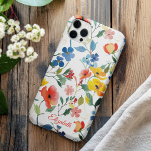 Pretty Cute Colourful Watercolor Ditsy Flowers iPhone 16 Pro Case