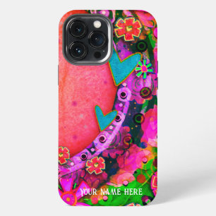 Pretty Cute Hearts Flowers Inspirivity Customized iPhone 13 Pro Max Case