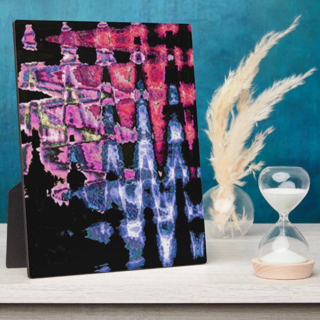 Pretty Cute Purple, Ash Grey, and Black Watercolor Plaque (Side)