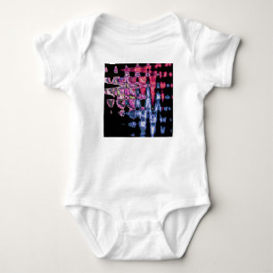 Pretty Cute Purple Ash Grey and Black Watercolors Baby Bodysuit