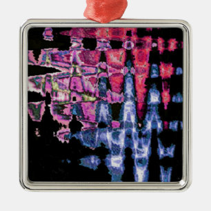 Pretty Cute Purple Ash Grey and Black Watercolors  Metal Ornament