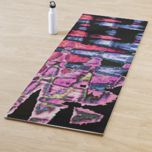 Pretty Cute Purple Ash Grey and Black Watercolors Yoga Mat
