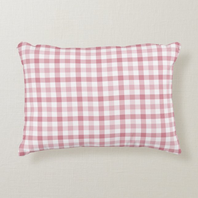 Pretty cute scottish tartan pink plaid colourful accent pillow (Front)