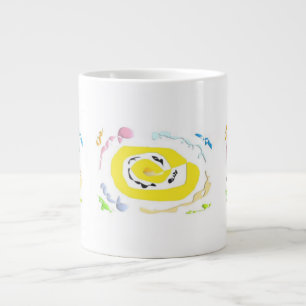 Pretty cute yellow flower type patterns large coffee mug