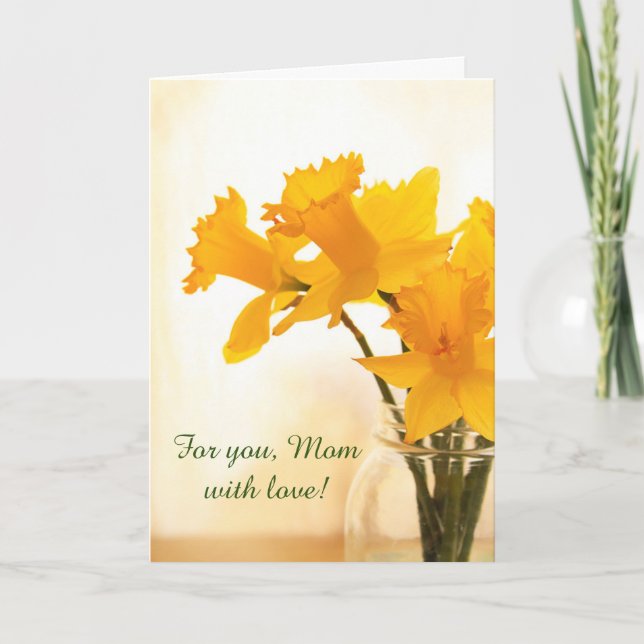 Pretty Daffodil For Mom Birthday  Card (Front)