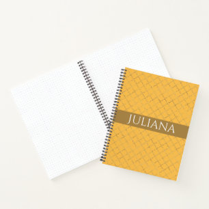 Pretty Daffodil  Gold Quatrefoil Personalized  Notebook