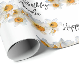 Pretty Daffodil Personalized Wrapping Paper