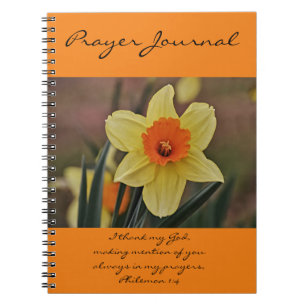 Pretty Daffodil Prayer Journal Philemon 1:4