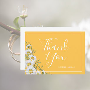 Pretty Daffodil Yellow & White Daisies Thank You  Card