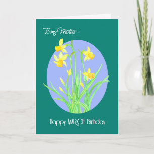 Pretty Daffodils March Birthday for Mother Card