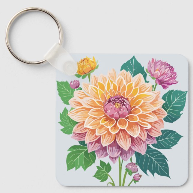 Pretty Dahlia Keychain (Front)