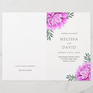 Pretty Dahlias Wedding Programs