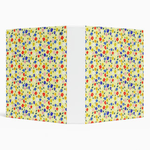 Pretty Dainty Cute Floral on Pastel Yellow Binder
