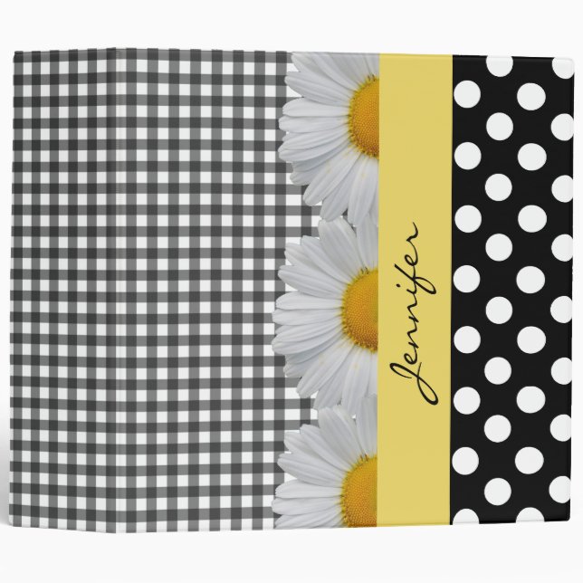 Pretty Daisies and Patterns Custom Binder (Front/Spine)