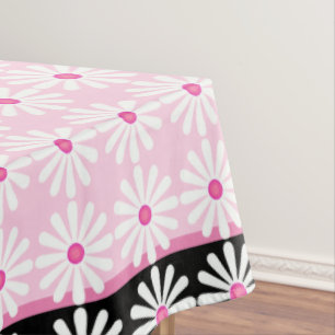 Pretty Daisies, French pinks and black border Tablecloth