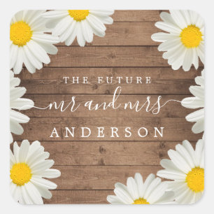 Pretty Daisies Future Mr Mrs Return Address Square Sticker