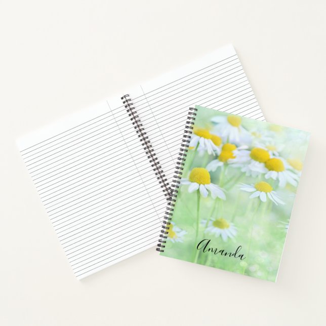  Pretty Daisies in a Field Photograph Notebook (Inside)