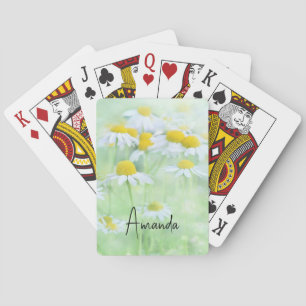 Pretty Daisies in a Field Photograph Playing Cards
