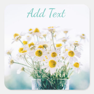 Pretty Daisies in Vase Personalized Stickers