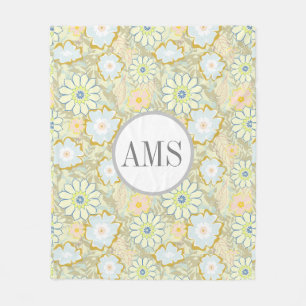 Pretty Daisies Personalized Monogram Fleece Blanket