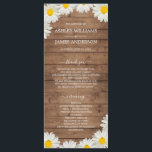 Pretty Daisies White Floral Rustic Wood Wedding Program<br><div class="desc">Pretty daisies white floral wedding program featuring handwritten elegant script calligraphy and modern typography on a rustic wooden barn background. Simply add your wedding details. Exclusively designed for you by Happy Dolphin Studio. If you need any help or matching products please contact us through our store. We're happy to help...</div>