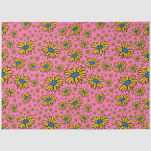 Pretty Daisies Yellow Blue Pink  Tissue Paper