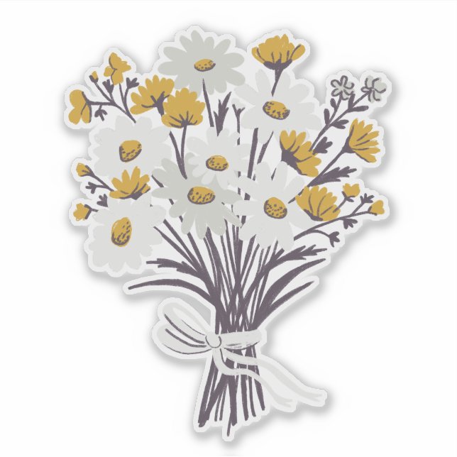 Pretty Daisy Bouquet Floral Wildflower  (Front)