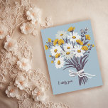 Pretty Daisy Bouquet I MISS YOU Sweet CUSTOM Postcard<br><div class="desc">Customize this card by changing the text,  font,  colours and adding your own text on the back! Check my shop for more!</div>