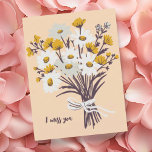 Pretty Daisy Bouquet I MISS YOU Sweet CUSTOM Postcard<br><div class="desc">Customize this card by changing the text,  font,  colours and adding your own text on the back! Check my shop for more!</div>