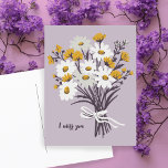 Pretty Daisy Bouquet I MISS YOU Sweet CUSTOM Postcard<br><div class="desc">Customize this card by changing the text,  font,  colours and adding your own text on the back! Check my shop for more!</div>