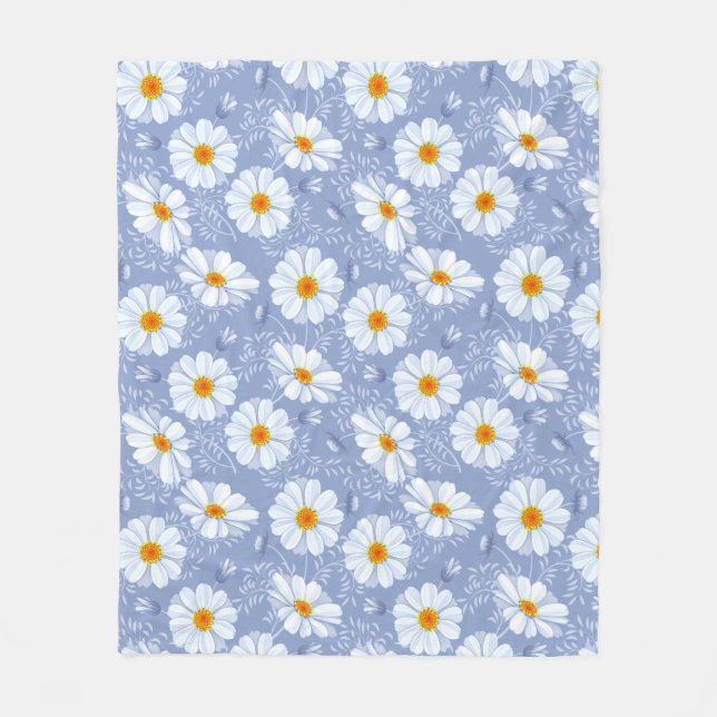 Pretty Daisy Custom Fleece Blanket, Medium (Front)