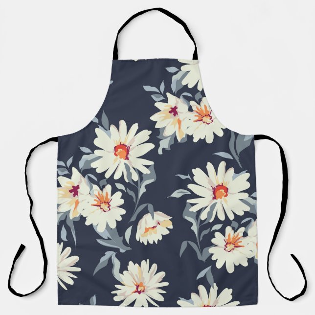 Pretty Daisy Floral: Seamless Print Apron (Front)