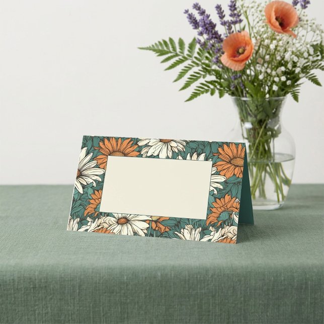 Pretty daisy flowers pattern guest name place card (Pretty daisy flowers pattern guest name place card.)