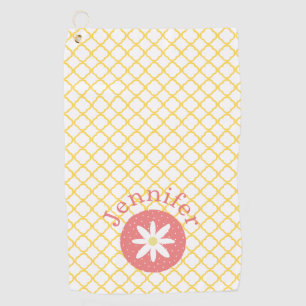 Pretty Daisy Personalized Golf Towel