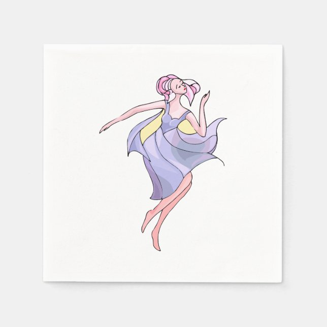 Pretty Dancing Ballerina Napkins (Front)