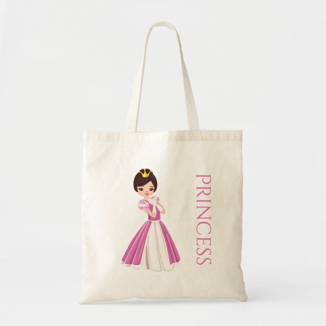 Pretty Dark Haired Princess Treat Bag (Front)