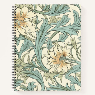 Pretty decorative hand drawn rustic floral Ivory Notebook
