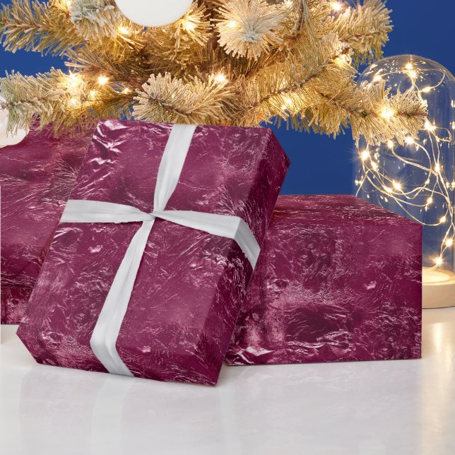 Pretty Deep Pink Crinkle Wrapping Paper (Holidays)