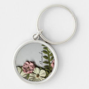 Pretty delicate flowers and name keychain