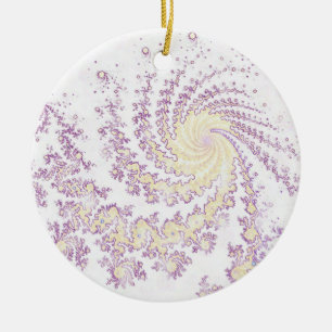 Pretty Delicate Swirling Pattern Ceramic Ornament