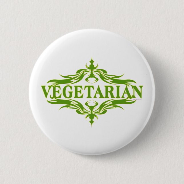 Pretty Design for Vegetarian 2 Inch Round Button (Front)