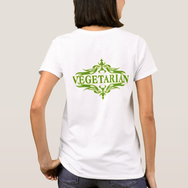 Pretty Design for Vegetarian T-Shirt (Back)