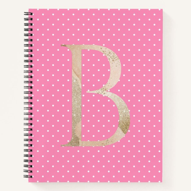 Pretty design polka dot pattern l Girly pink  Notebook (Front)