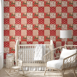 Pretty Distressed Look Vintage Shabby Chic Floral  Wallpaper