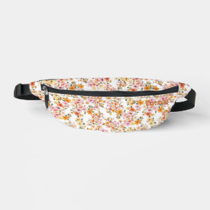Pretty Ditsy Floral Pattern Yellow Orange Custom Fanny Pack
