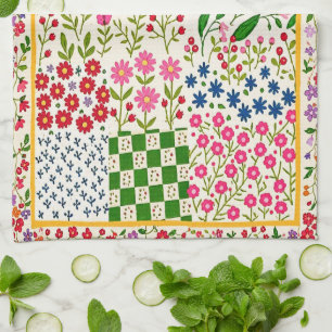 Pretty Ditsy Floral Tea Towel. Kitchen Towel