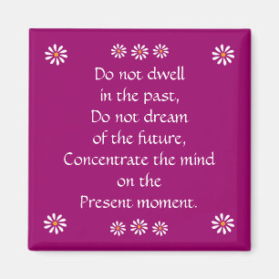 Pretty "Do not dwell in the past" magnet