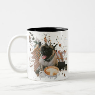 Pretty Dog Artwork Two-Tone Coffee Mug