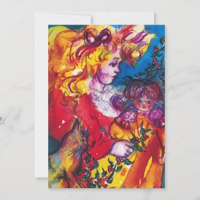 PRETTY DOLL ,red blue yellow Invitation (Front)